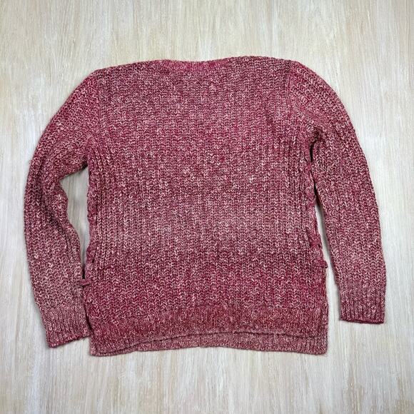 Lucky Brand Marled Rib Knit Cozy Classic Warm Everyday Pullover Sweater Large - Picture 6 of 15